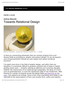 Towards Relational Design - Yale University School of Art