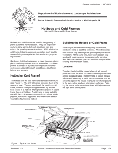 Hotbeds and Cold Frames - Horticulture and Landscape Architecture