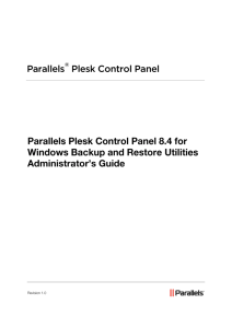 Parallels Plesk Control Panel 8.4 for Windows Backup and Restore