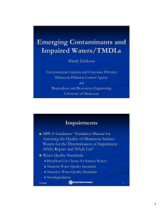 Emerging Contaminants and Impaired Waters/TMDLs