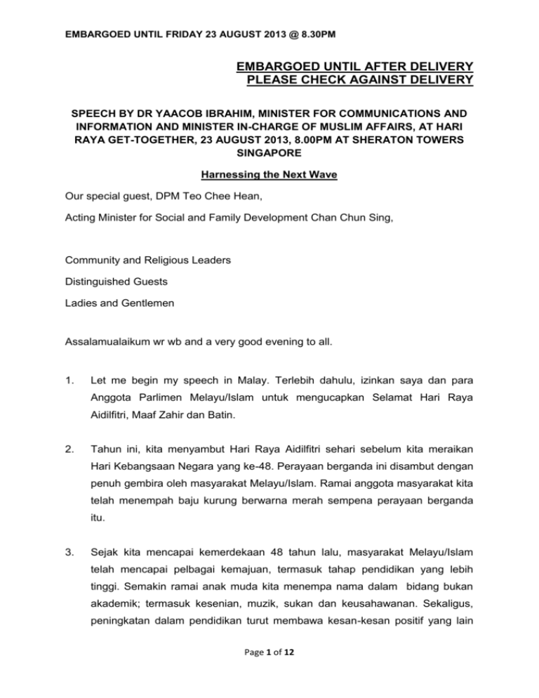 embargoed until after delivery please check