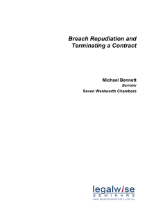 Breach Repudiation and Terminating a Contract