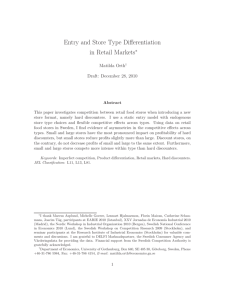 Entry and Store Type Differentiation in Retail