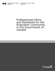 Professionnal Ethics and Standards for the Evaluation Community in