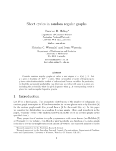 Short cycles in random regular graphs