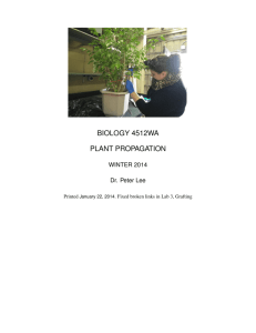 BIOLOGY 4512WA PLANT PROPAGATION