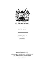 judicature act - Kenya Law Reports