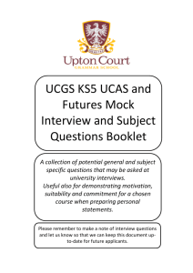 UCAS Interview question and subject specific booklet