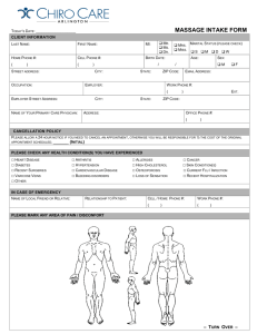 New Patient Forms for Massage