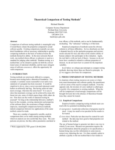 Theoretical Comparison of Testing Methods