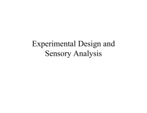 Experimental Design and Sensory Analysis