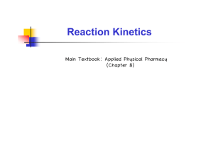 Chapter 8: Reaction kinetics