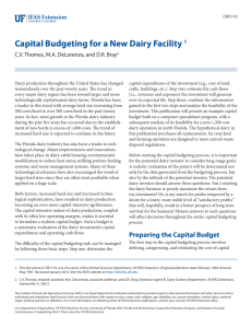 Capital Budgeting for a New Dairy Facility 1