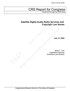 Satellite Digital Audio Radio Services and Copyright Law