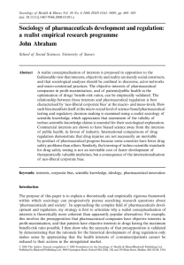 Sociology of pharmaceuticals development and regulation: a realist