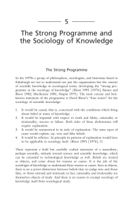 The strong program of sociology of knowledge