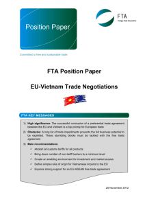 FTA Position Paper EU-Vietnam Trade Negotiations