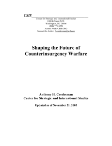 Shaping the Future of Counterinsurgency Warfare: A Strategic