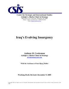 Iraq's Evolving Insurgency - Center for Strategic and International