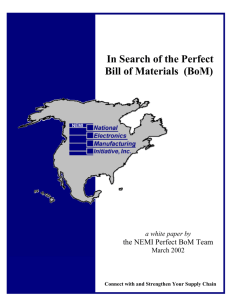 In Search of the Perfect Bill of Materials (BoM)