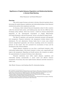 Significance of Capital Adequacy Regulations and Relationship