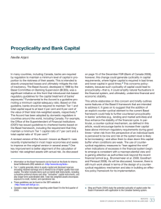 Procyclicality and Bank Capital