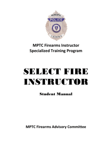 select fire instructor - Massachusetts Law Enforcement Firearms