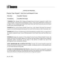 NOTICE OF MOTION Proposed 'Super Hospital
