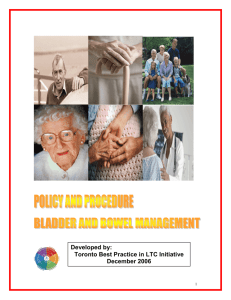 Policy and Procedures on Bladder and Bowel Management