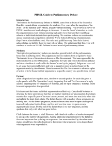 PHSSL Guide to Parliamentary Debate