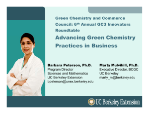 UC Berkeley Extension - Green Chemistry and Commerce Council