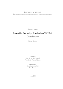 Provable Security Analysis of SHA-3 Candidates