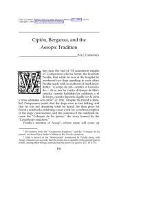 Cipión, Berganza, and the Aesopic Tradition - H-Net