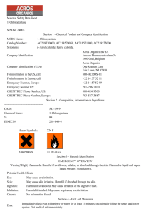 Material Safety Data Sheet 1-Chloropentane MSDS# 24003 Section