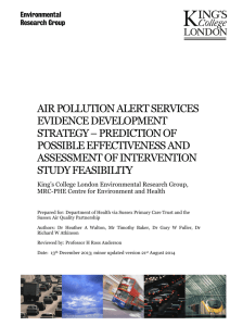 AIR POLLUTION ALERT SERVICES EVIDENCE DEVELOPMENT