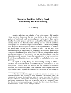 Narrative Tradition In Early Greek Oral Poetry And Vase
