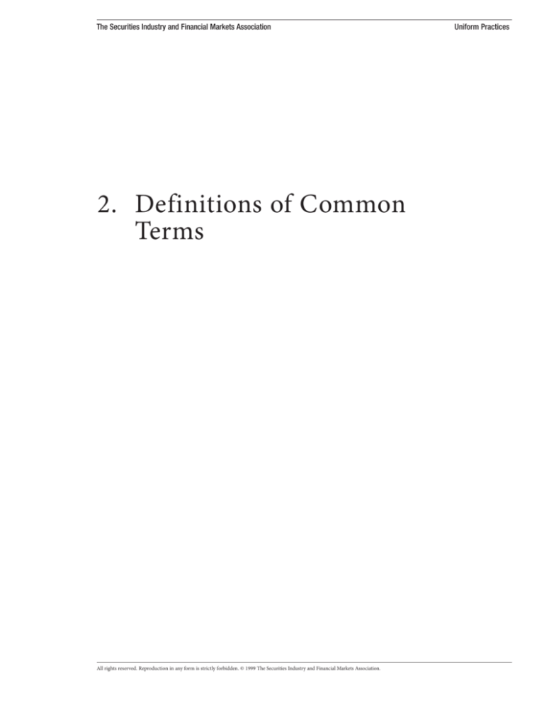 2. Definitions of Common Terms