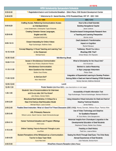 NTID Scholarship Symposium Schedule
