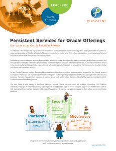 Persistent Services for Oracle Offerings