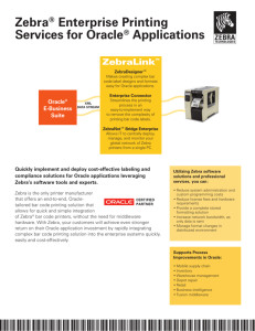 Zebra® Enterprise Printing Services for Oracle® Applications