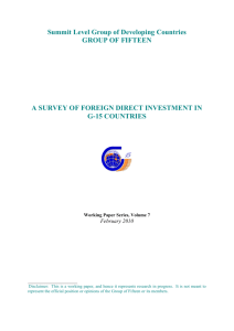 A Survey of Foreign Direct Investment in G-15