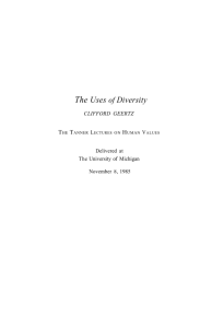 The Uses of Diversity - The Tanner Lectures on Human Values