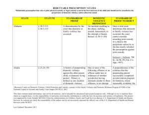 REBUTTABLE PRESUMPTION* STATES STATE STATUTE