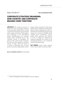 CORPORATE STRATEGIC BRANDING: HOW COUNTRY AND