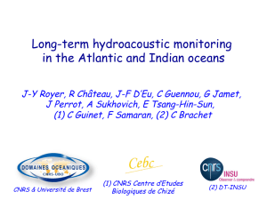 Long-term hydroacoustic monitoring in the Atlantic and Indian oceans