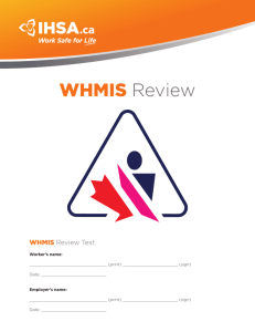 WHMIS Review - Infrastructure Health & Safety Association