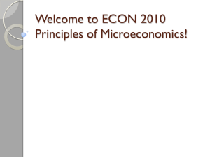 Welcome to ECON 2010 Principles of Microeconomics!