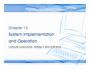 Sysem Implementation And Operations.