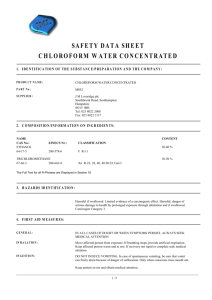 safety data sheet chloroform water concentrated