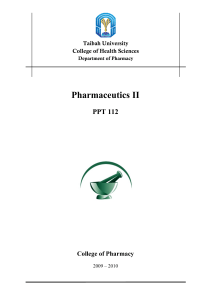 Pharmaceutics II